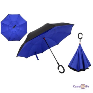 Зворотна механічна парасолька-палиця Reverse Umbrella, антипарасолька, купол - 106 см