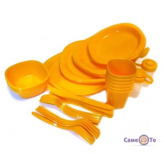 Набір пластикового посуду для пікніка на 6 персон, Bita 48 предметів