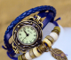 Вінтажний жіночий годинник - браслет на шкіряному ремінці