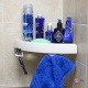 Кутова навісна пластикова полиця в ванну кімнату на вакуумних присосках Snap Up Shelf