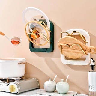     "Kitchen pot cover rack"