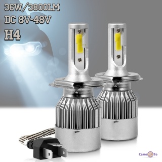 LED    H4 C6 LED Headlight 36W 3800LM DC8-48V  