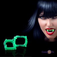 Пластикові зуби вампіра для дітей на Хеллоуїн, світяться в темряві