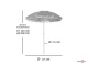 Пляжна парасолька від сонця, велика парасоля для саду, діаметр купола 1.75 м