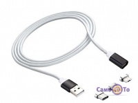 Магнитний кабель 3 в 1 Micro-USB, Lightning, Type-C (сріблястий)
