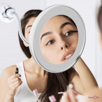 Дзеркало кругле з підсвіткою та 10-кратним збільшенням у ванну Flexible Mirror 10X