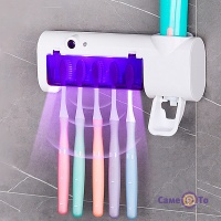 Ультрафіолетовий стерилізатор тримач для зубних щіток Multi function toothbrush sterilizer + диспенсер