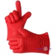 Силіконові рукавиці термостійкі Нot hands, кухонні рукавички для духовки Червоні