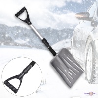 Лопата для прибирання снігу телескопічна в авто Сіра 73-91 см