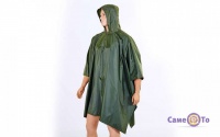 Дощовик пончо з капюшоном Woodland PZ-TY-6309_1 - оливковий плащ від дощу