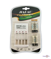 Зарядний пристрій акумуляторних батарей JIABAO JB-212 + акумулятори 4 шт. AA