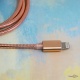 Лайтнінг кабель для зарядки айфона металевий, кабель Lightning USB Рожеве золото 1м