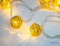 Новорічна гірлянда Xmas Golden Ball WW-1 2м 10 LED ламп (дротяні кульки)