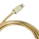 Лайтнінг кабель для зарядки айфона металевий, кабель Lightning USB Рожеве золото 1м