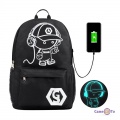 Рюкзак для хлопчика підлітка з світінням - ранець шкільний з USB "Хлопчик у навушниках"