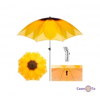 Велика складана пляжна парасолька 1.8 м соняшник