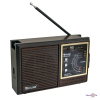 FM радіоприймач Golon RX-9933 Коричневий, портативне радіо на батарейках