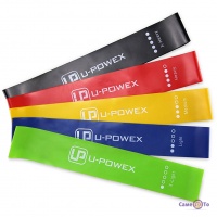Фітнес резинка, в наборі 5 кольорів, спортивна резинка для тренувань  U-Powex (5 шт./уп.)