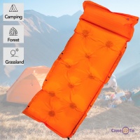 Похідний каремат - надувний матрас в палатку 180х60 см Помаранчевий
